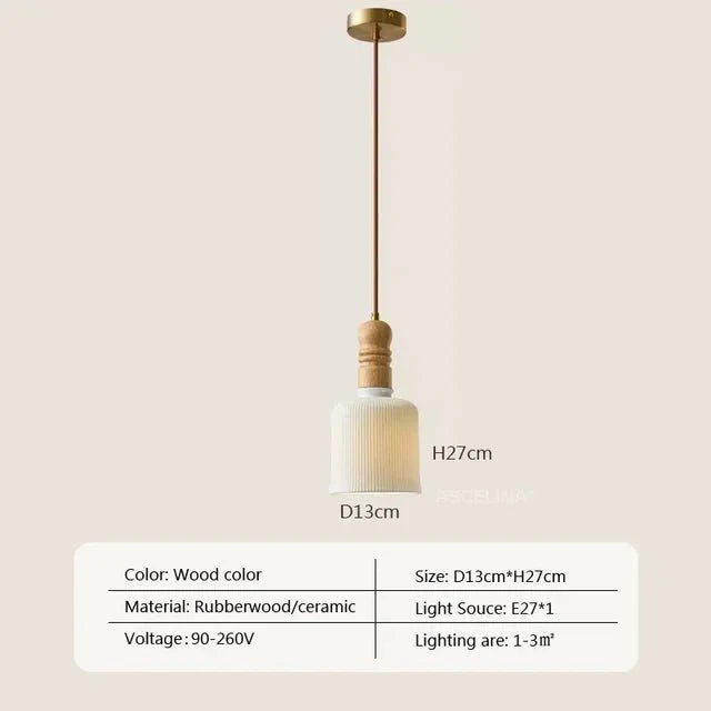 Lampa wisząca z litego drewna Cream Wind - Styl i Funkcjonalność