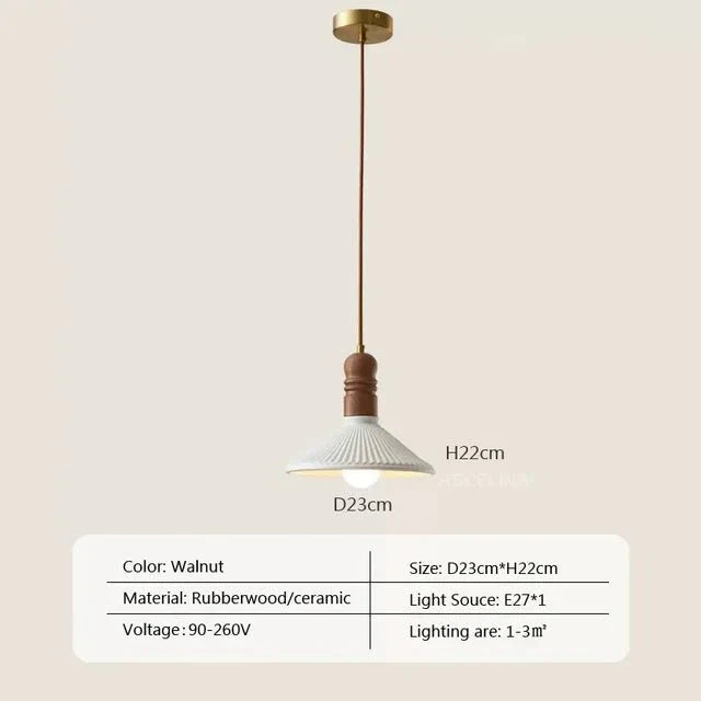 Lampa wisząca z litego drewna Cream Wind - Styl i Funkcjonalność