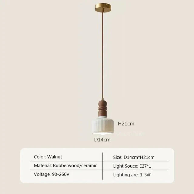 Lampa wisząca z litego drewna Cream Wind - Styl i Funkcjonalność