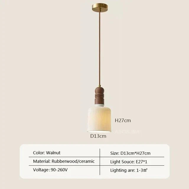 Lampa wisząca z litego drewna Cream Wind - Styl i Funkcjonalność