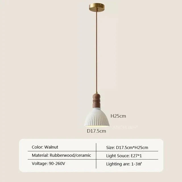 Lampa wisząca z litego drewna Cream Wind - Styl i Funkcjonalność