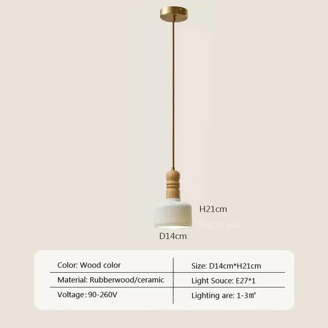 Lampa wisząca z litego drewna Cream Wind - Styl i Funkcjonalność
