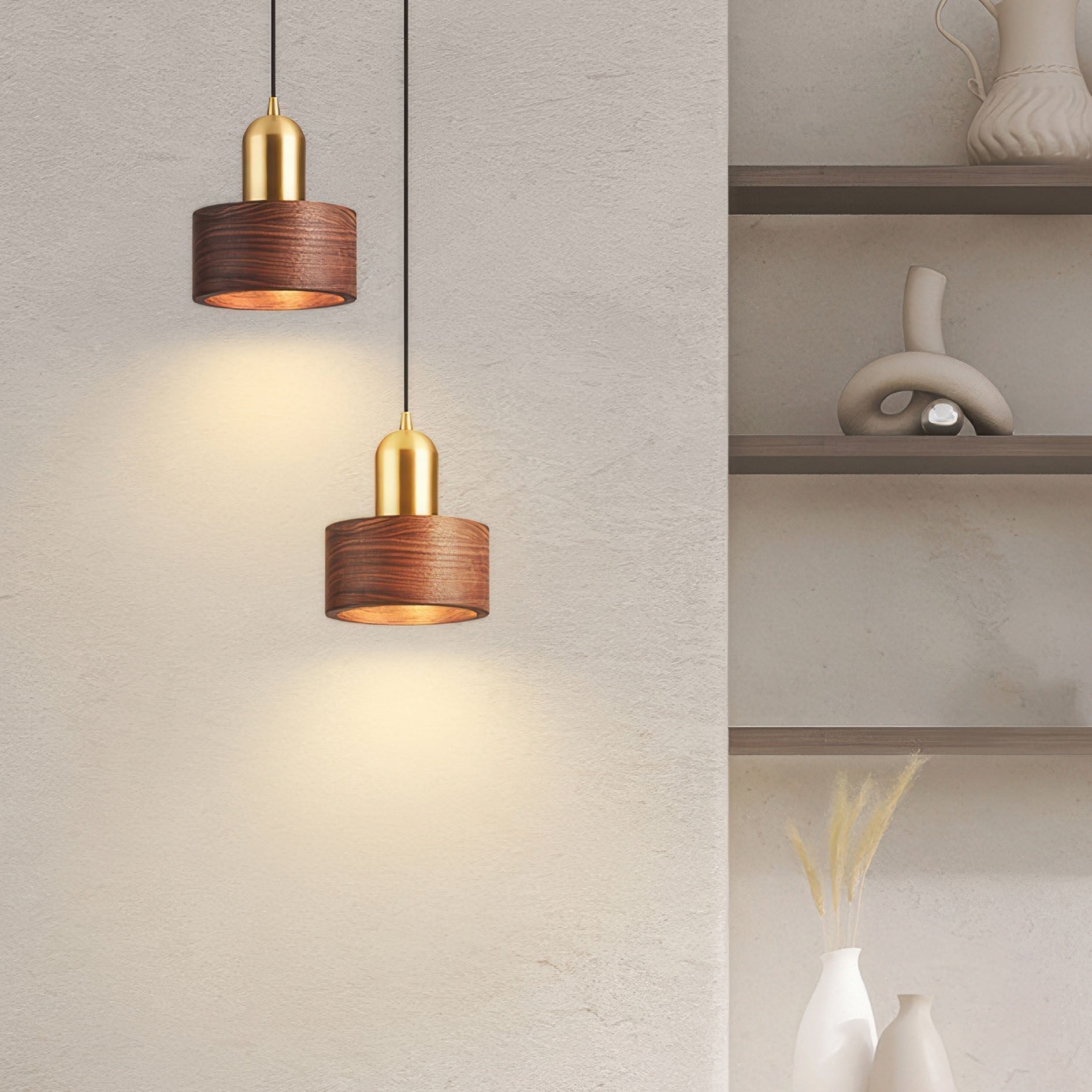 Wisząca lampa cylindryczna w stylu japońskim
