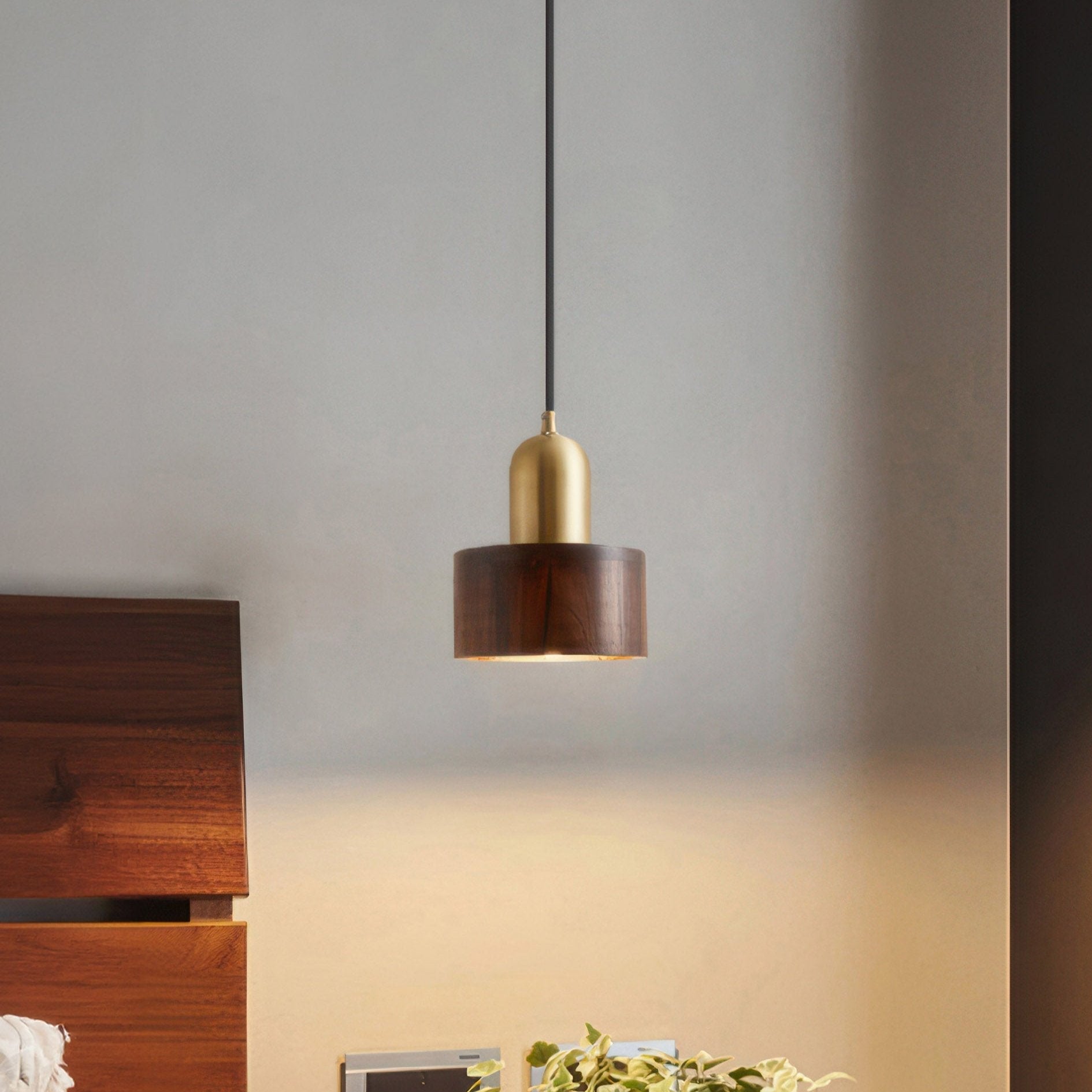 Wisząca lampa cylindryczna w stylu japońskim