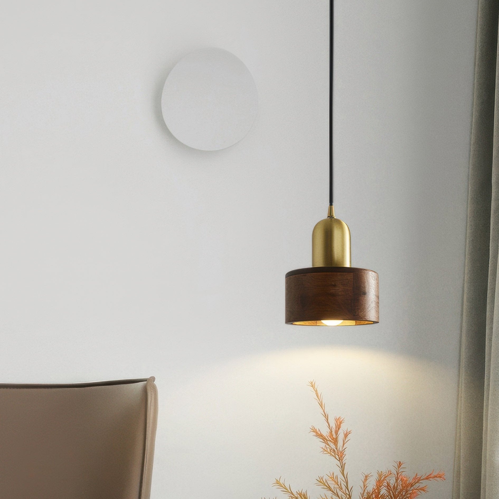 Wisząca lampa cylindryczna w stylu japońskim