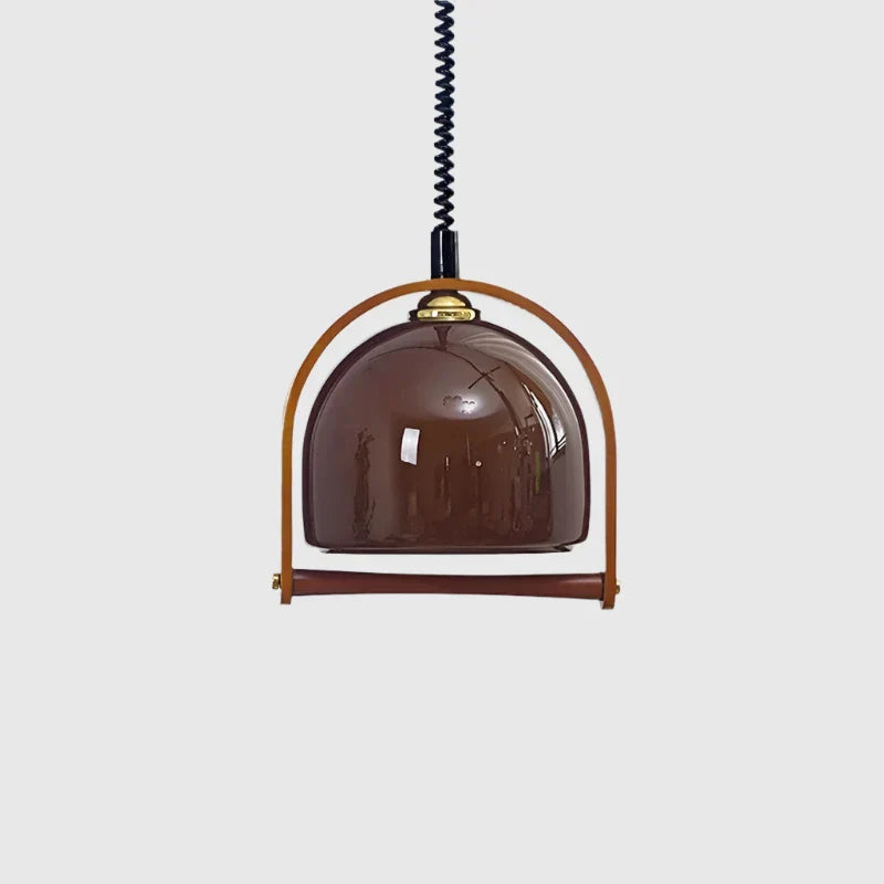 Lampa wisząca Vintage Bauhaus z drewna
