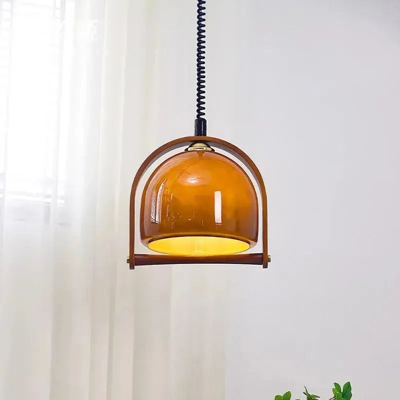 Lampa wisząca Vintage Bauhaus z drewna