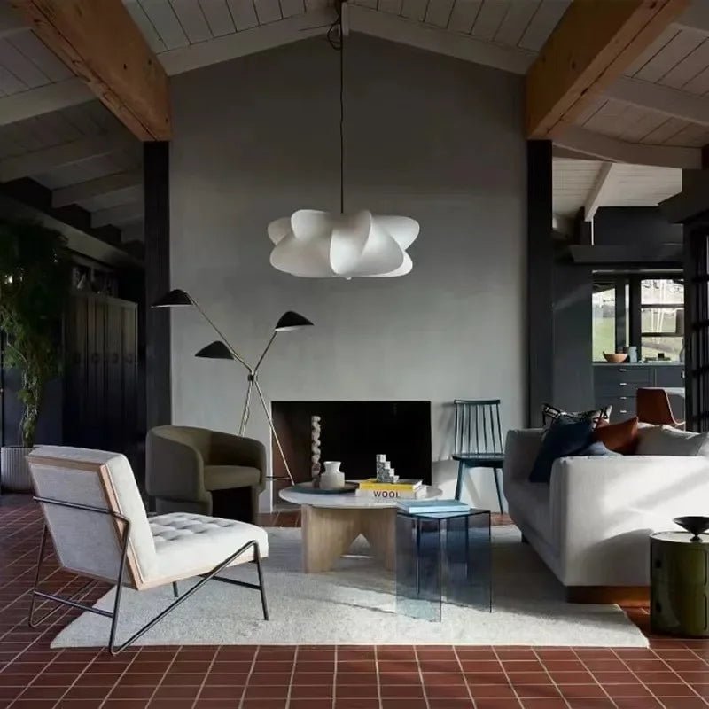 Japońska wisząca lampa z jedwabiu Wabi Sabi