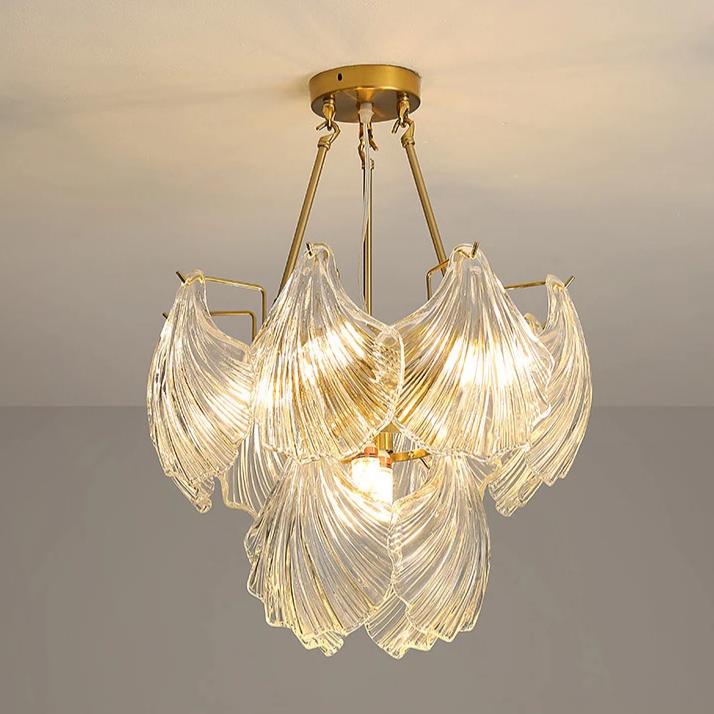 Polerowana miękka lampa wisząca ze skorupy