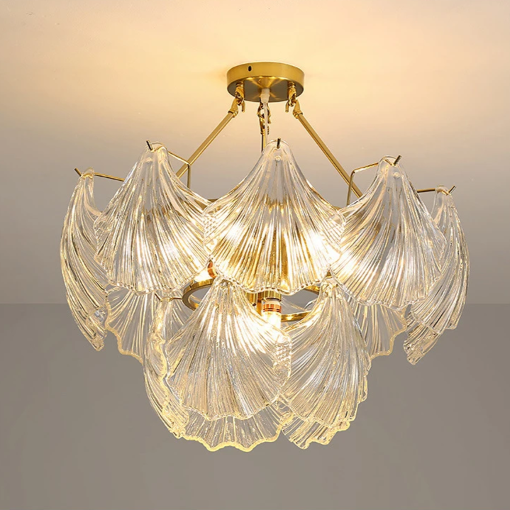 Polerowana miękka lampa wisząca ze skorupy