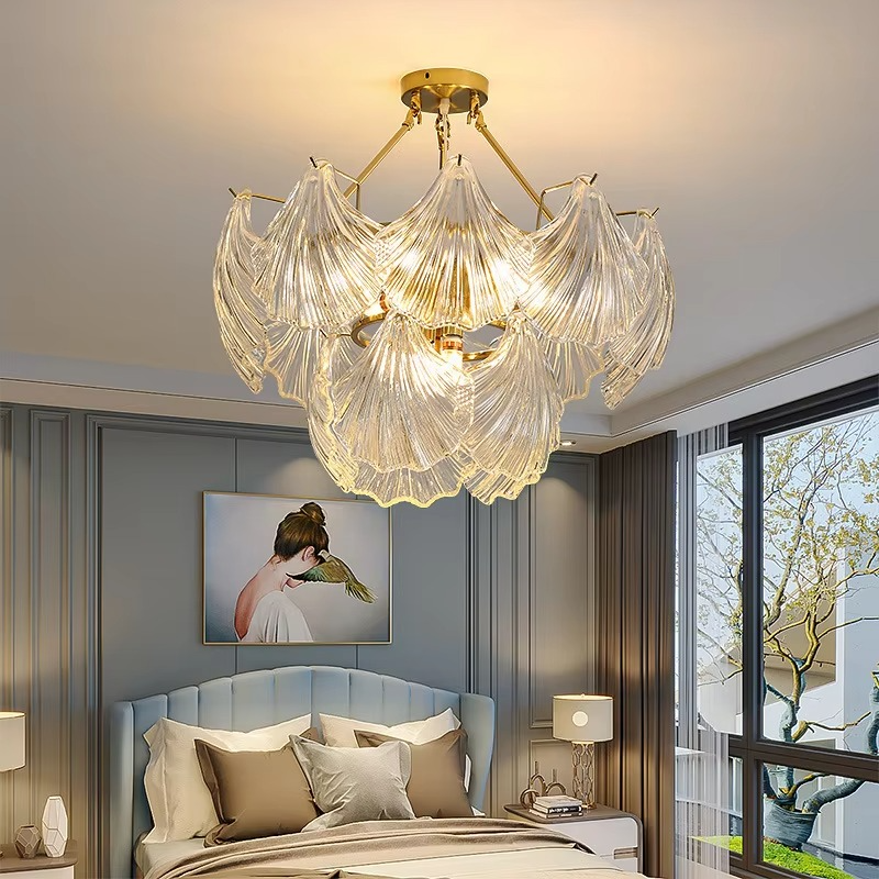 Polerowana miękka lampa wisząca ze skorupy