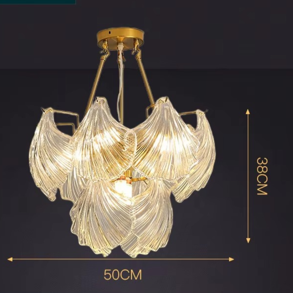 Polerowana miękka lampa wisząca ze skorupy