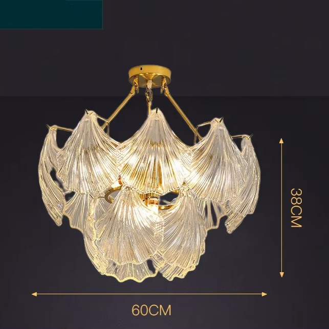 Polerowana miękka lampa wisząca ze skorupy