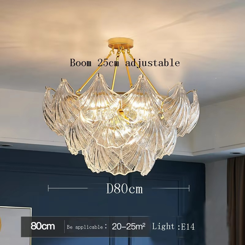 Polerowana miękka lampa wisząca ze skorupy