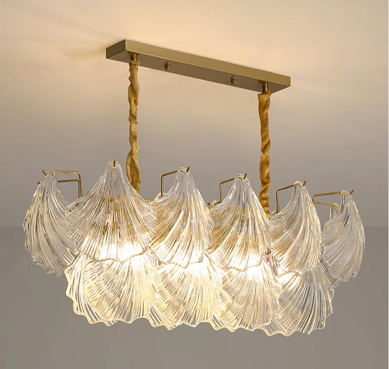 Polerowana miękka lampa wisząca ze skorupy