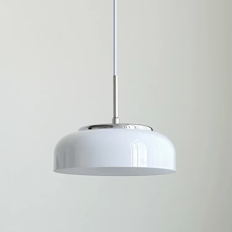 Lampa wisząca Bauhaus chromowana biała