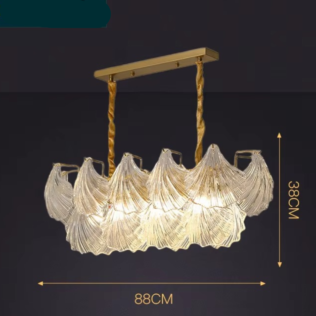 Polerowana miękka lampa wisząca ze skorupy