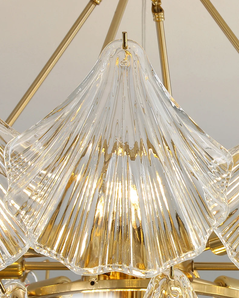 Polerowana miękka lampa wisząca ze skorupy