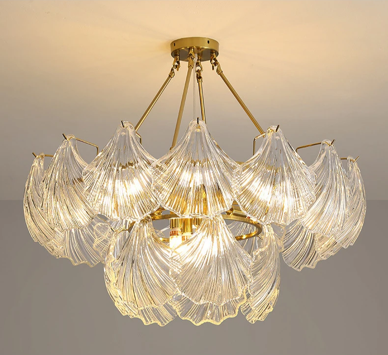 Polerowana miękka lampa wisząca ze skorupy