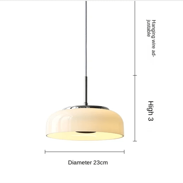 Lampa wisząca Bauhaus chromowana biała