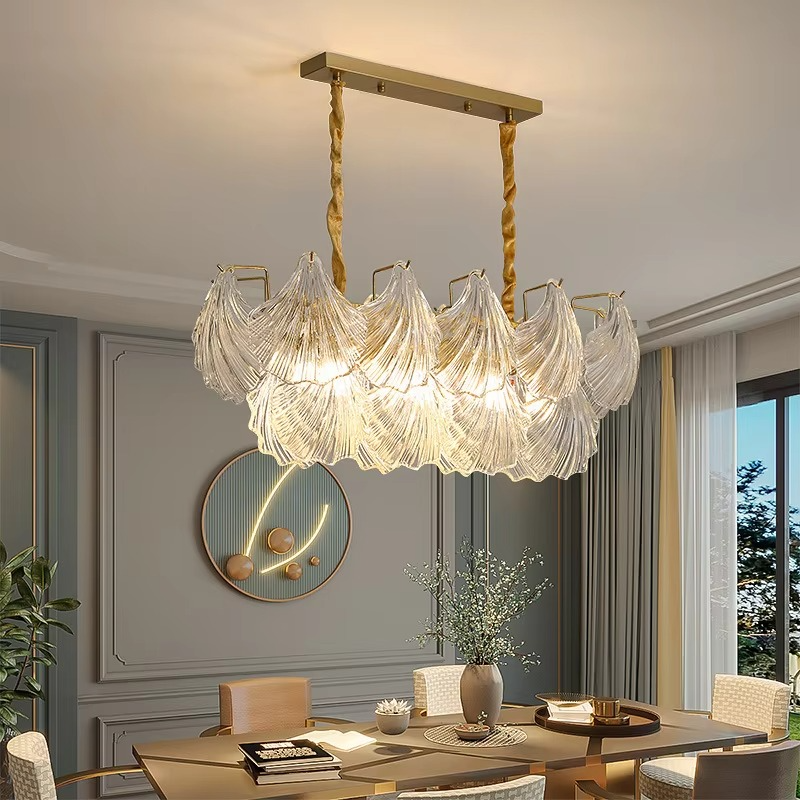 Polerowana miękka lampa wisząca ze skorupy