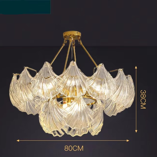 Polerowana miękka lampa wisząca ze skorupy