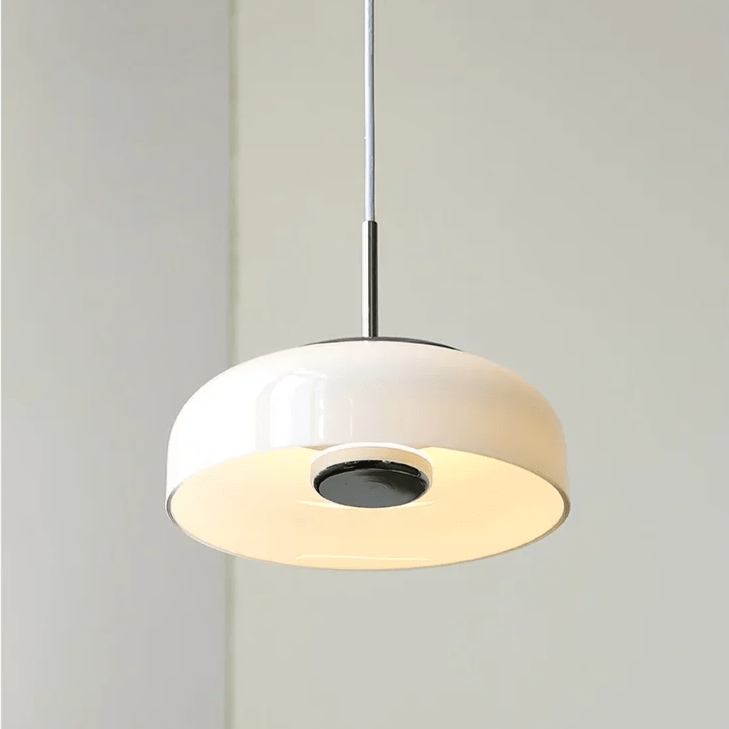 Lampa wisząca Bauhaus chromowana biała