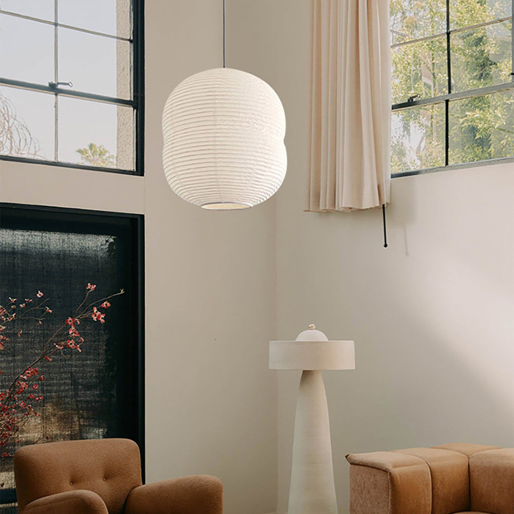 Mini wisząca lampa z papieru washi - Ręcznie robiona, dekoracja do wnętrz