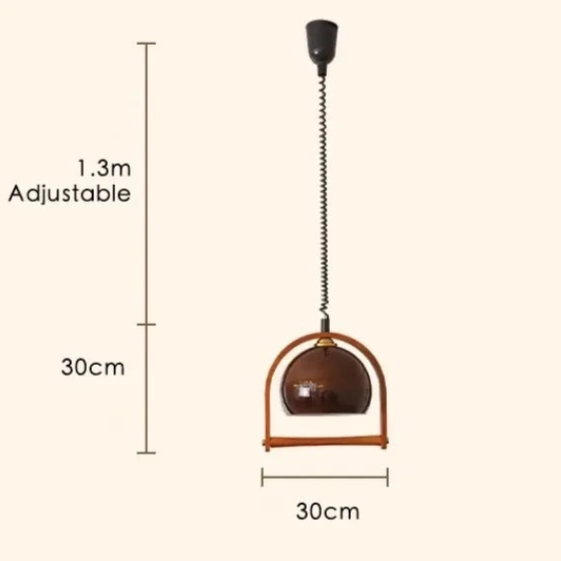 Lampa wisząca Vintage Bauhaus z drewna