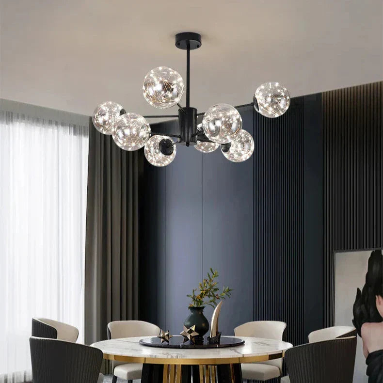NobleLuminance - Stropná lampa so sklenenými guľami