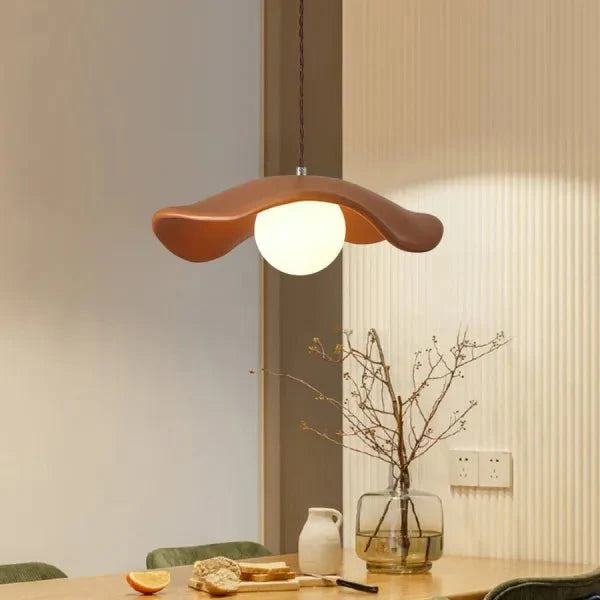 Kreatywna lampa wisząca do jadalni Wabi Sabi z liśćmi lotosu