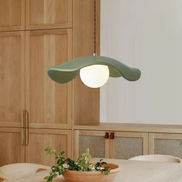 Kreatywna lampa wisząca do jadalni Wabi Sabi z liśćmi lotosu