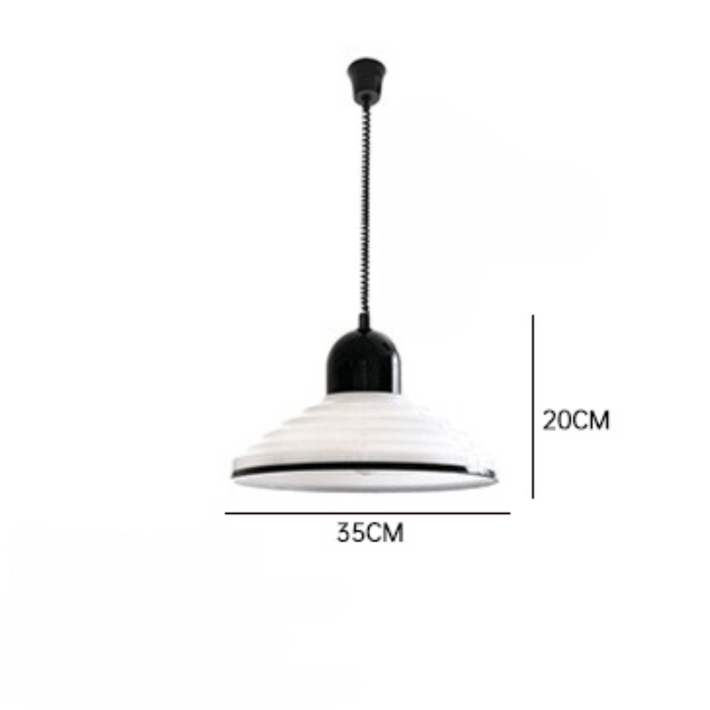 Francuska kremowa szklana lampa wisząca