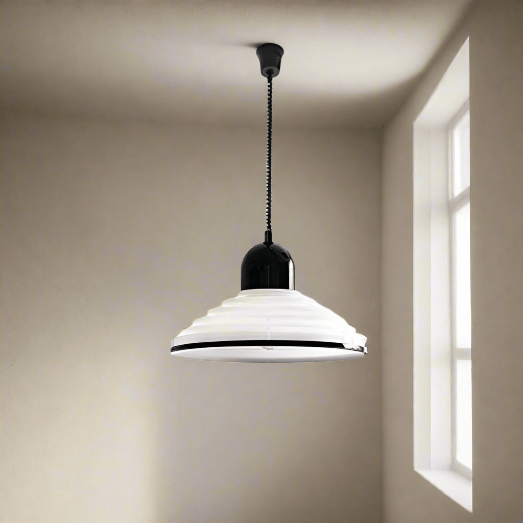 Francuska kremowa szklana lampa wisząca
