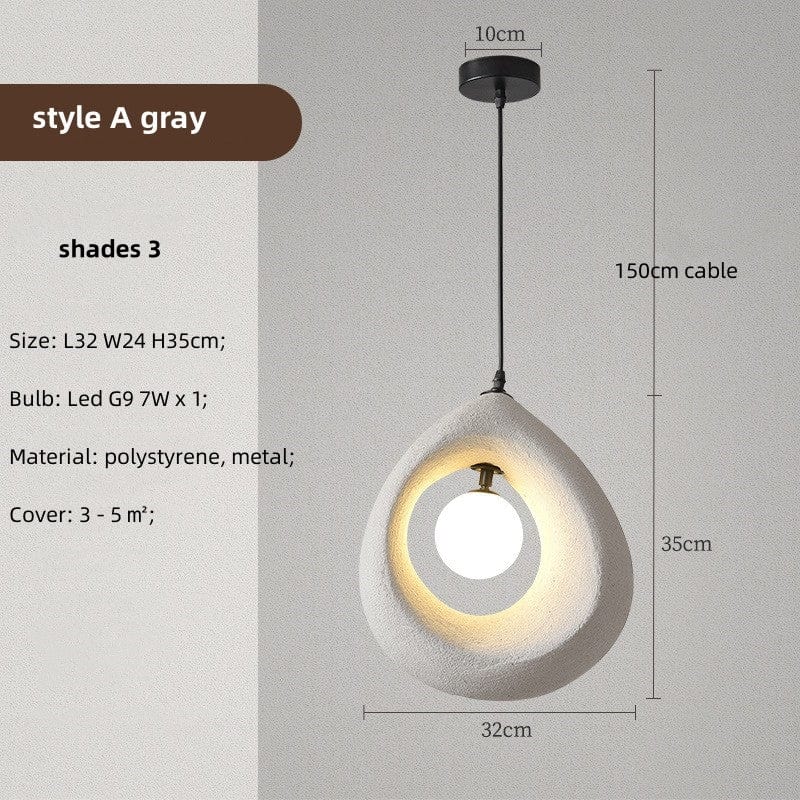 Okrągła lampa wisząca Wabi Sabi