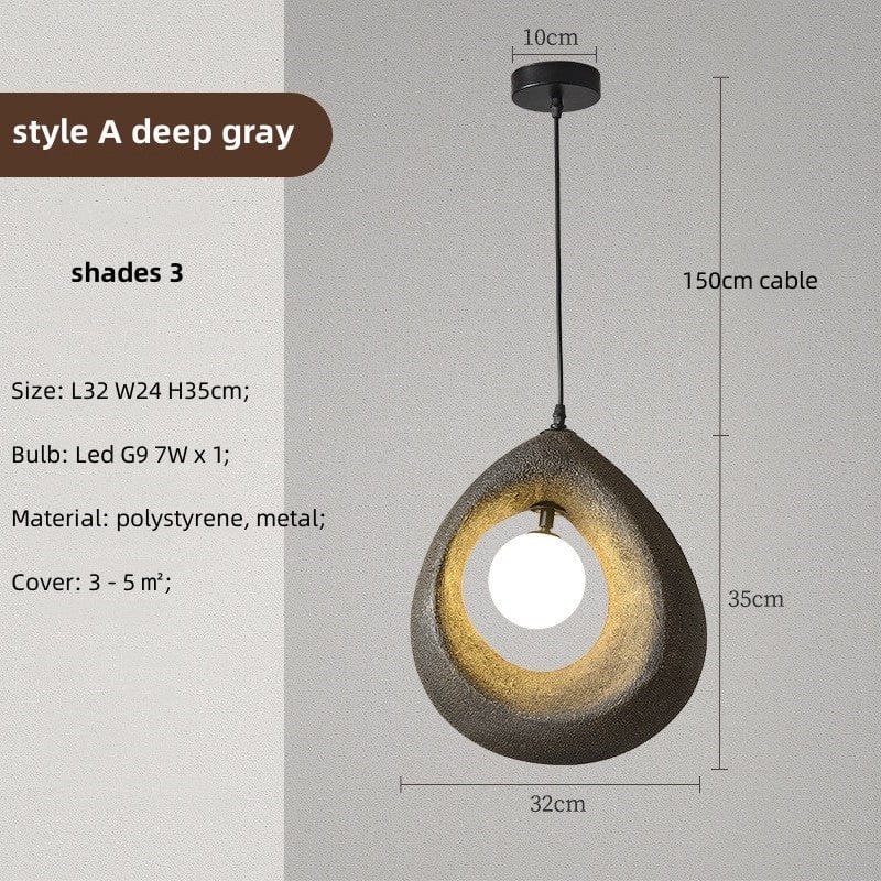 Okrągła lampa wisząca Wabi Sabi