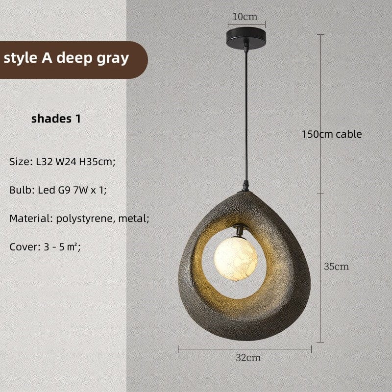 Okrągła lampa wisząca Wabi Sabi