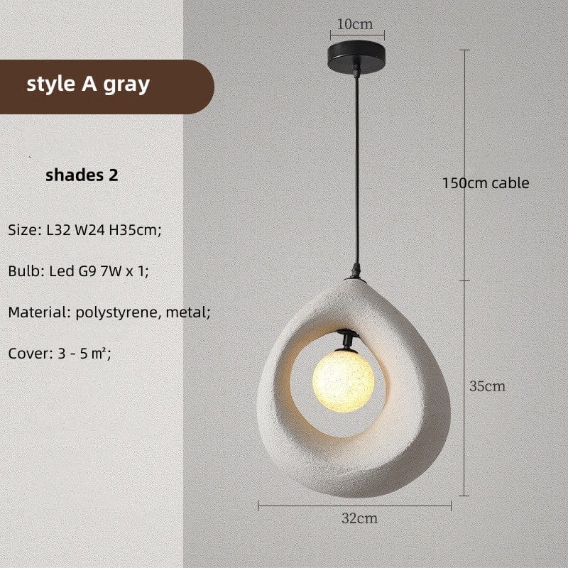 Okrągła lampa wisząca Wabi Sabi