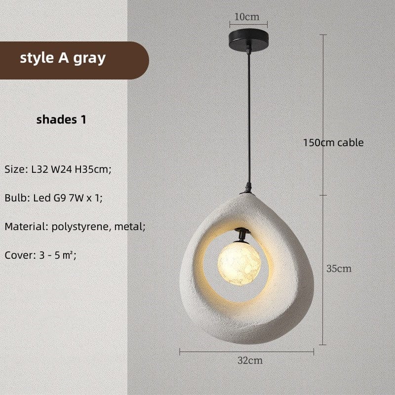 Okrągła lampa wisząca Wabi Sabi