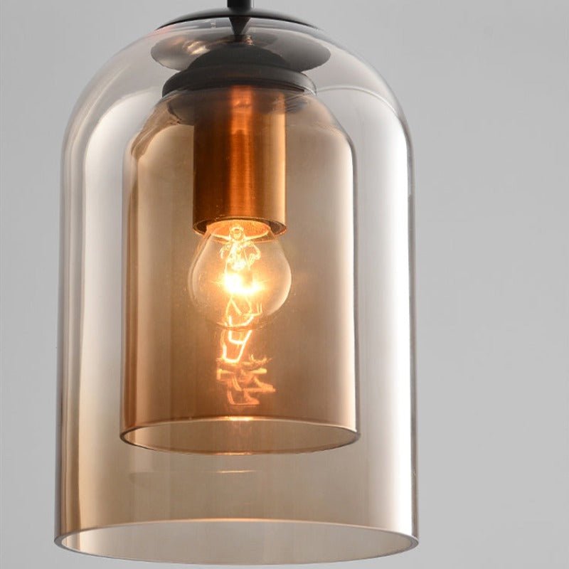 Mica Nowoczesna Lampa Wisząca z Podwójnym Szkłem