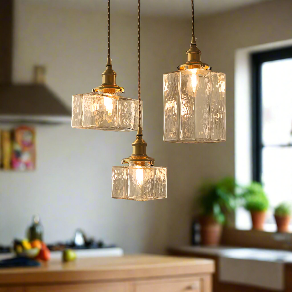 Fatima - Nowoczesna Szklana Lampa Wisząca w Stylu Retro