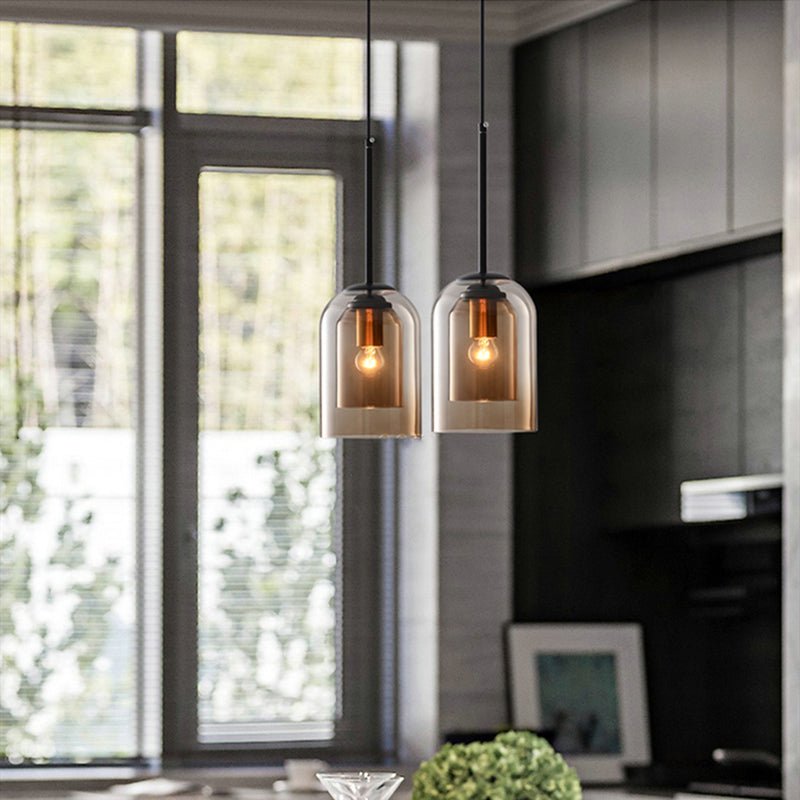 Mica Nowoczesna Lampa Wisząca z Podwójnym Szkłem