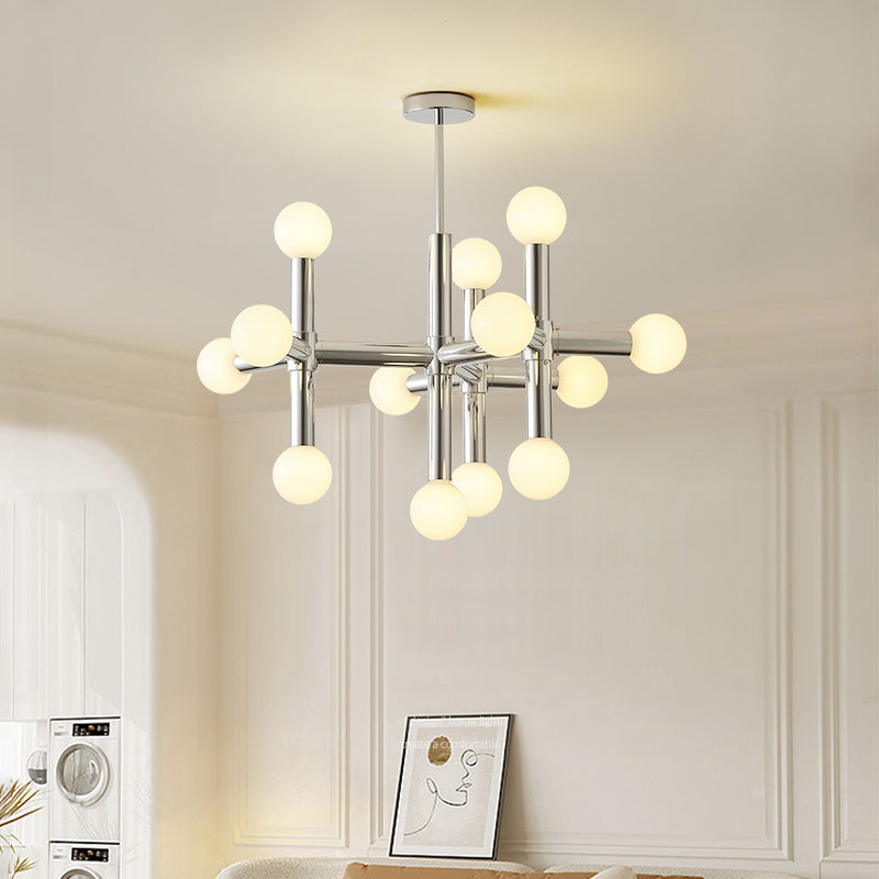 Stropná lampa s guľovým lustrom v škandinávskom štýle