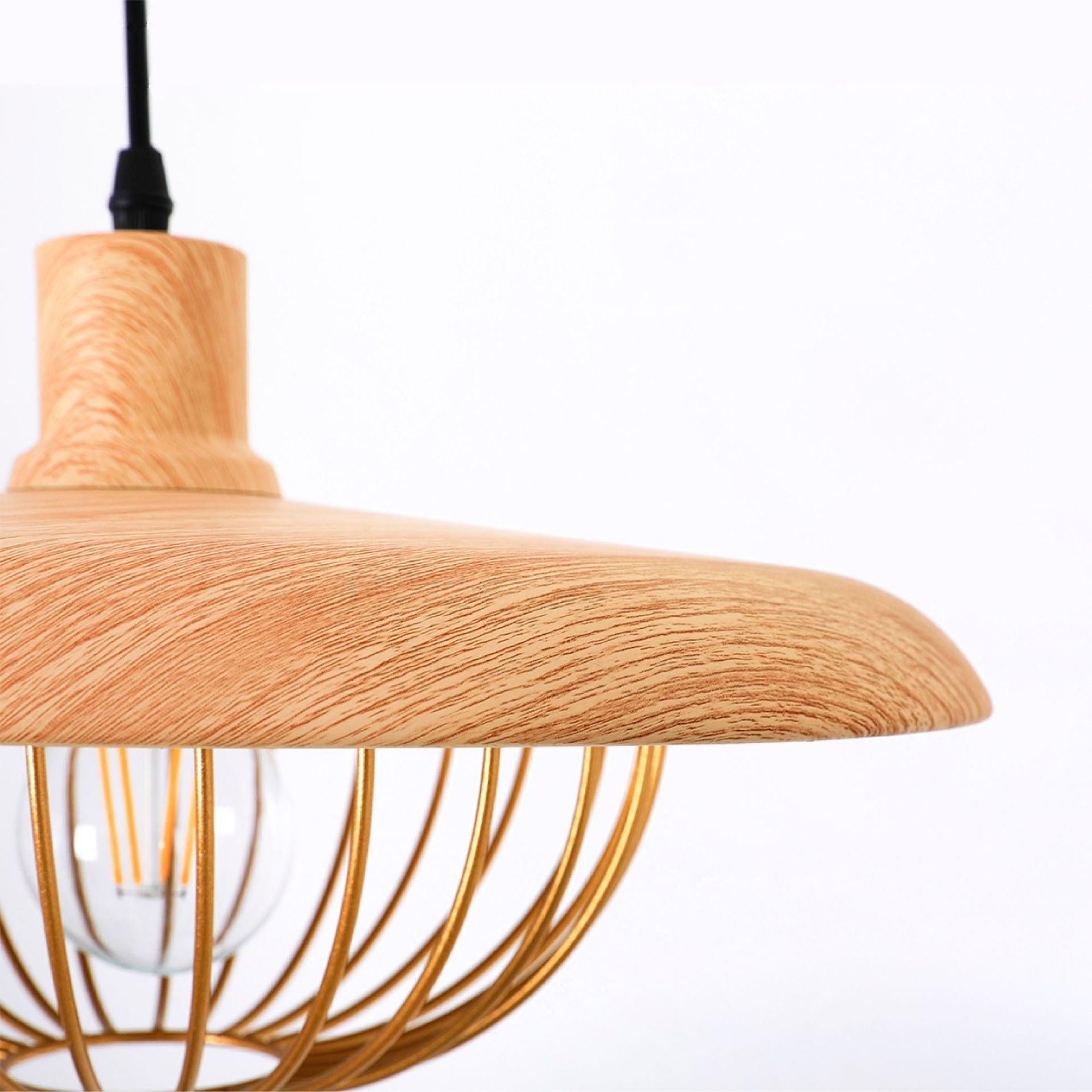 Lampy z Imitacji Drewna do Zawieszenia - Styl Skandynawski